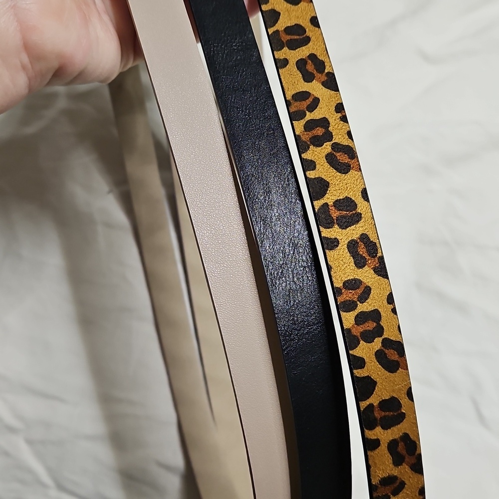 Women's Trio Of Belts - Leopard, Black & Tan Size Medium - Picture 5 of 8